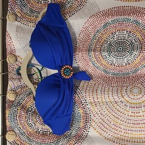 🌸 Xhilaration Bikini Top with jewel and Tribal Print strap, Large